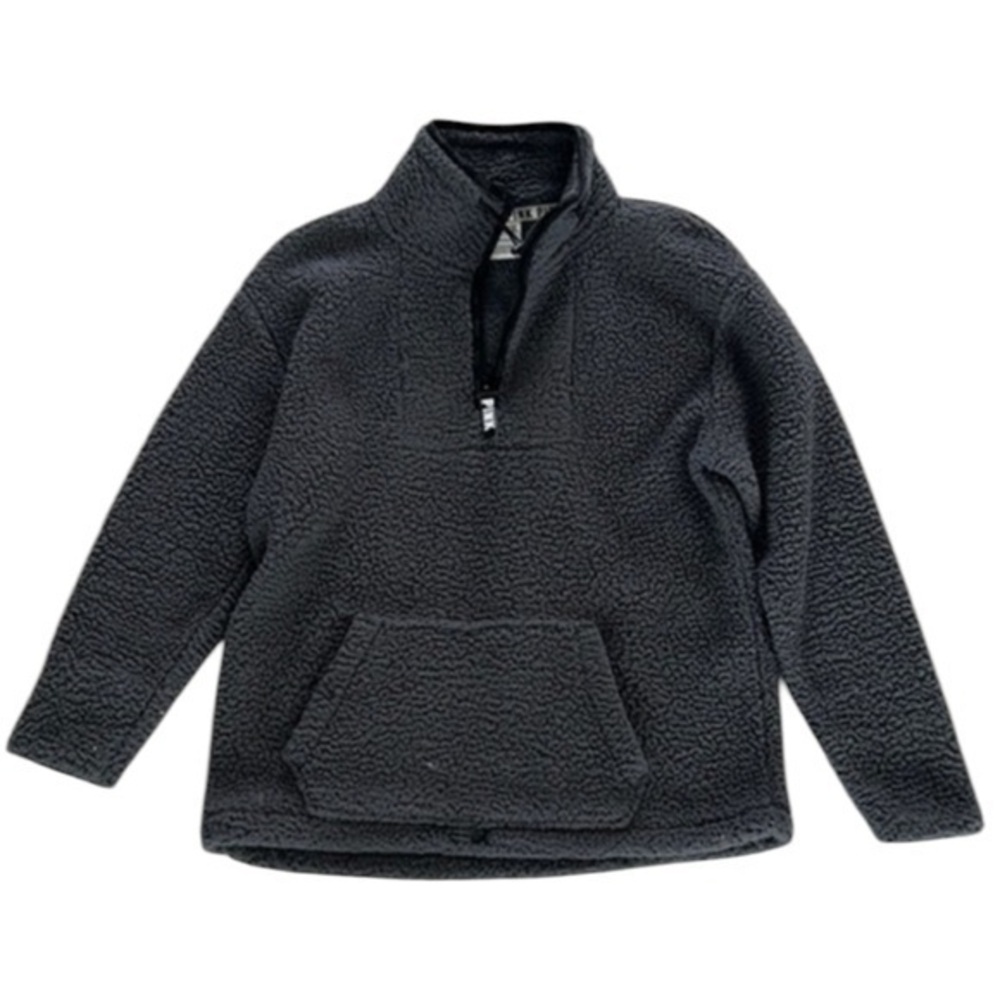 PINK Victoria’s Secret size XS gray fleece pull over 1/4 zip sweater